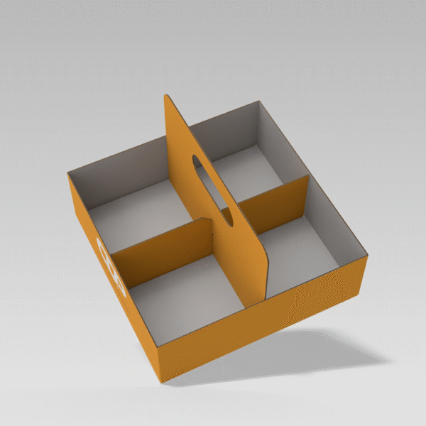 4-pack carrier display tray box with handle