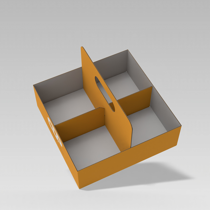 4-pack carrier display tray box with handle