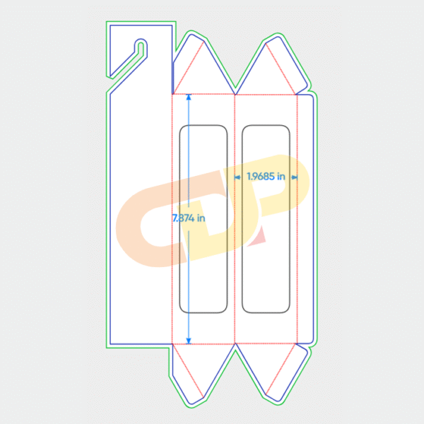 Polygonal boxes hooks dieline - Image 2