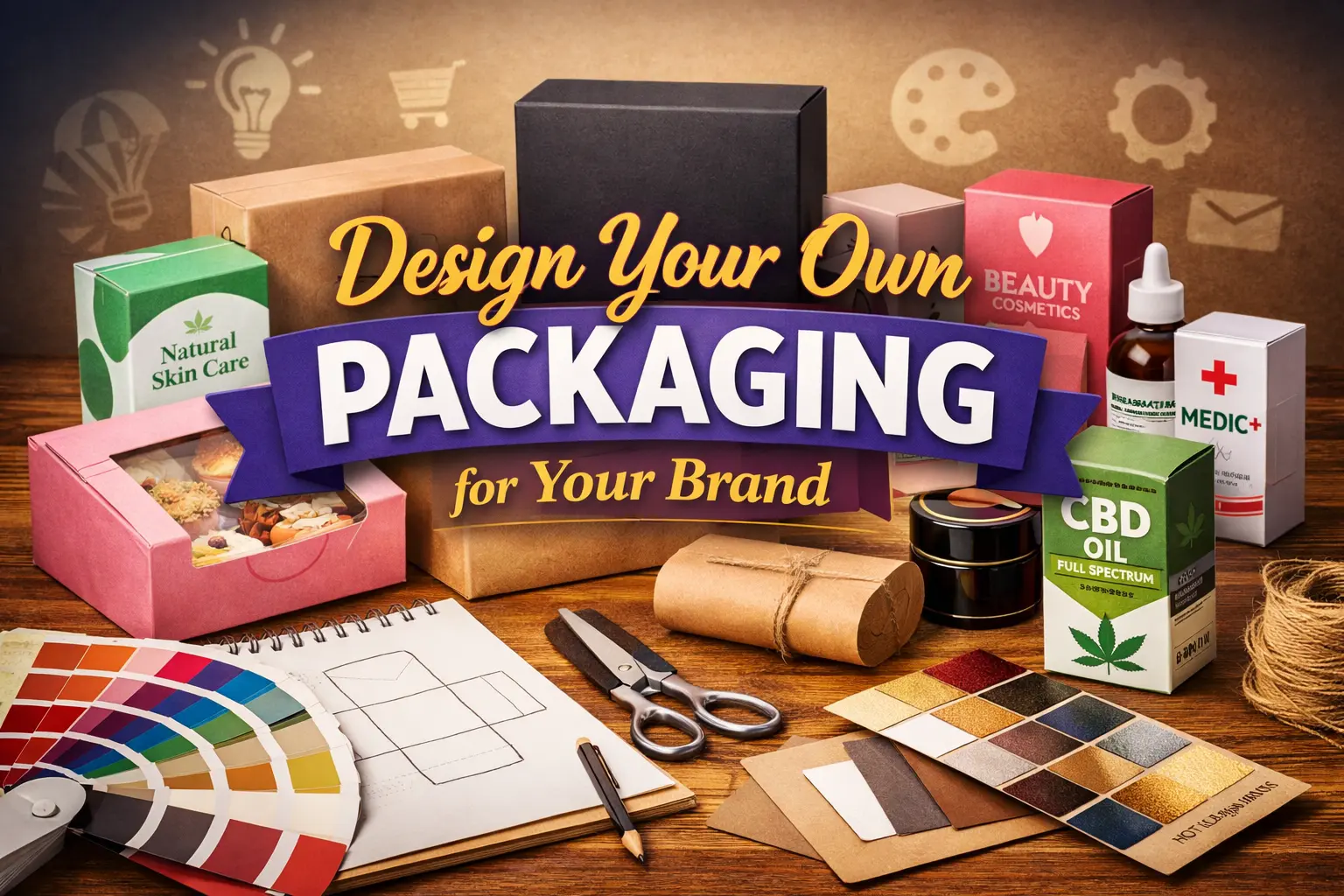 Creative packaging design tools displayed: Design Your Own Packaging